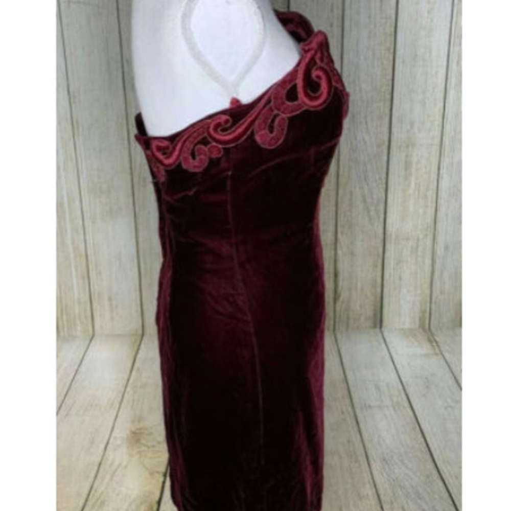 Vintage Victor Costa Burgundy Cocktail Dress - Picture 3 of 6